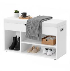 VASAGLE Pantofar tip banca cu depozitare Vasagle Alb 80x30.3x44 cm (LHS030WB04-LR)