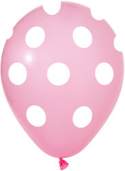 Balonevi lufi, 12" 30cm, 8db/cs, Pöttyös, Rózsaszín (LUFI928319)