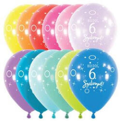  Szám, Számos lufi 11" 28cm 6db 6-os lufi Boldog 6. szülinapot! , (LUFI803611)