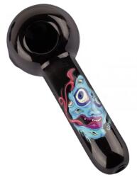 EUPHORIA Pipa sticla Face Eyes Premium cu Kickhole 13.5cm