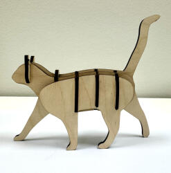  Lézervágott Fa Cica Dekoráció (FEHD02)