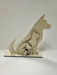  Lézervágott állatos fa dekoráció - minimalista és természetes otthoni dísz (FEHD131)