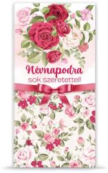 Ars Una Névnapi köszöntő rózsaszín virágmintás alkalmi francia borítékos képeslap üdvözlőlap Ars Una (12084586)