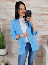  Karcsúsított, húzott ujjú, világoskék blézer S-XL-ig