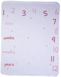 Bubaba pamut babatakaró 70x90 cm - "My first year"- Pink (40949)
