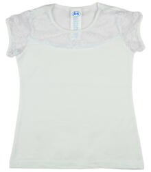 Asti Alkalmi rövid ujjú csipkés díszítésű lányka felső