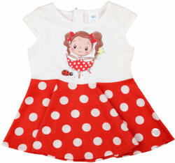 Asti Rövid ujjú pamut kislány ruha fodros, pörgős szoknyarésszel (00071901074)