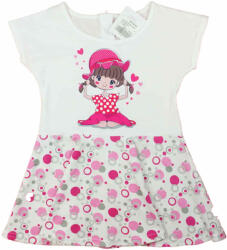 Asti Rövid ujjú pamut kislány ruha, pörgős szoknyarésszel (00072902104)