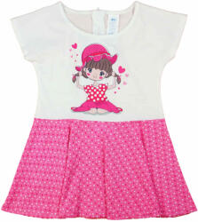 Asti Rövid ujjú pamut kislány ruha, pörgős szoknyarésszel (00072901122)