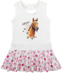 Asti Ujjatlan pamut kislány ruha, lovas mintával