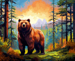 Alkotásutca Az erdő ura - Számfestő készlet kereten 40x50