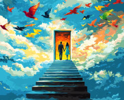 Alkotásutca Szerelmünk kapuja - Számfestő készlet kereten 40x50