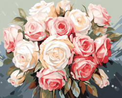 Alkotásutca A szerelem csokra - Számfestő készlet kereten 40x50