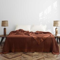 MAJOLI by Bahar Tekstil® Cuvertura gofrata din bumbac 100% 240x260 cm, Optimus Cinnamon (Caramiziu)