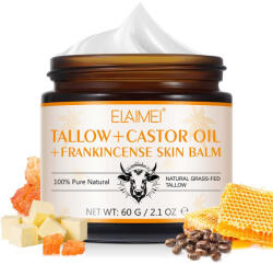 ELAIMEI Balsam pentru Corp 100% Pur din Seu de vita, Tamaie, Ceara de albine si Ulei de ricin, 60 g