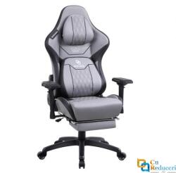 Blirowin Scaun gaming/birou, Blirowin®, suport lombar reglabil cu masaj, spuma cu memorie, sezut cu revenire rapida, suport picioare extensibil, piele PU rezistenta, blocarea pozitiei pana la 180°, cotiere reg