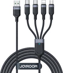 JOYROOM Cablu pentru incarcare si transfer de date 4 in 1 Joyroom S-A18, USB - Micro-USB/Lightning/2 x USB-C, 3.5A, 1.2m, Negru (S-A18)