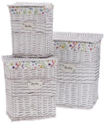 AdTrend Set 3 cosuri rufe, depozitare lemn salcie textil 32 x 20, 5 x 39, 5, 39 x 28 x 44, 5, 46 x 34, 5 x 56 cm (112912)