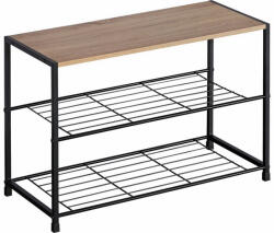 AdTrend Pantofar fier negru mdf maro 60 x 30 x 43 cm (107094) Pantofar
