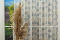 MENDOLA Perdea cu rejansă Domino crem T01 - Model geometric modern