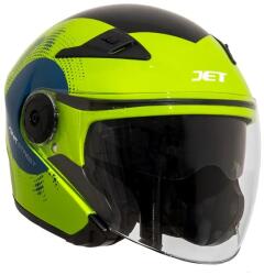JET Cască Moto Open Face JET SONIC 2.0 Streetlime · Verde / Negru / Albastru