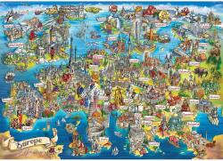 EUROGRAPHICS - Puzzle Crazy Map of Europe - 2 000 piese