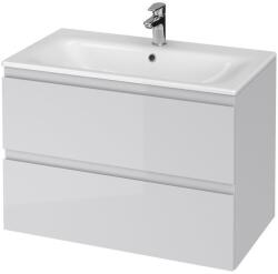 Cersanit Set dulap baie suspendat 2 sertare cu lavoar Cersanit Moduo-in, 80 cm, gri (S801-315-DSM)