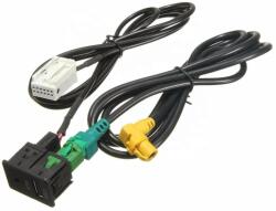  Cablu adaptor audio USB AUX IN 12 4 pini VW RCD 510 310 300 315 compatibil cu Volkswagen, negru (AD-USB-08)