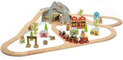 Bigjigs Toys Wild West șină de tren din lemn 62 piese (DDBJT292) Trenulet