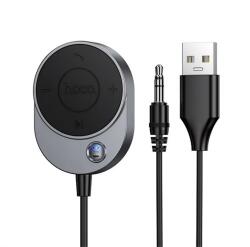 hoco. E150 bluetooth adapter USB+3.5mm jack csatlakozó, v5.3, FEKETE (E150)