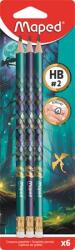 Maped Grafitceruza radírral, HB, háromszögletű, MAPED "Dragon sárkány", 6 db (IMA851829) - kecskemetirodaszer