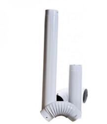  Füstcső szett Ø120mm 4 részes fehér zománcos 150cm klt