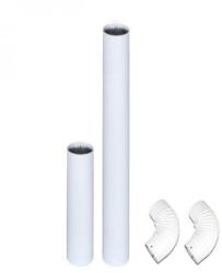  Füstcső szett Ø120mm 4 részes fehér zománcos 180cm klt