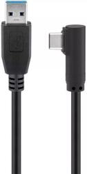 Goobay Cablu USB Type C tata la USB A 3.0 tata unghi 90 grade 0.5m negru 5Gbit/s Goobay (66504) - drumix