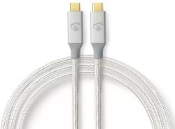 Nedis Cablu USB 3.2 Gen2x2 TYPE C tata-tata 2m 20Gbps 100W 5A argintiu Nedis (CCTB64020AL20) - drumix