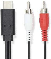 Nedis Cablu USB 3.2 Gen 1 USB-C tata Digital IN - 2x RCA tata Analogic OUT 1m negru Nedis CCGL64240BK10 (CCGL64240BK10) - drumix