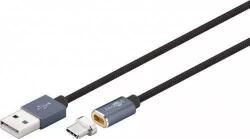 Goobay Cablu USB2.0 cu mufa magnetica USB Type C 1.2m negru Goobay (59039) - drumix