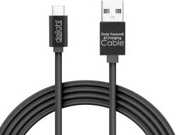 Delight Cablu de date USB type C 1m negru cu iluminare LED rosu delight (55442C-BK)