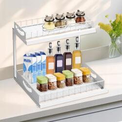  Rendszerező Kosár Polc A Mosogató Alá Vegyszerek És Kozmetikumok Számára - Kihúzható 27, 6X8, 9X37 (ORGANIZER SZAFKI POD ZLEWOZMYWAK ROZKŁADANY)