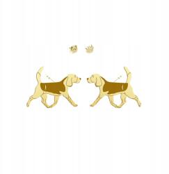Mejk Jewellery Beagle Fülbevaló Arany Színű 925-ös Ezüst Női Ékszer Ingyenes Gravírozással (KOLCZYKI Z BEAGLE)
