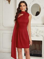 Shein LC51103 Shein Piros Elegáns Ruha Virág 3D Aszimmetrikus (4) M