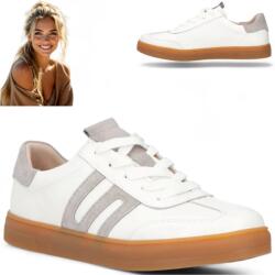 Filippo Női Bőr Sneakerek 36 Filippo Kényelmes sportos Félcipők fűzött (Filippo DP6742/25 WH)