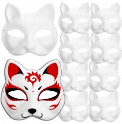 RBHome Arcmaszk Macskáknak Therian Cosplay Festés Diy Fehér Papír 10DB (MASKA NA TWARZ KOTA DO MALOWANIA DIY 10 SZT.)