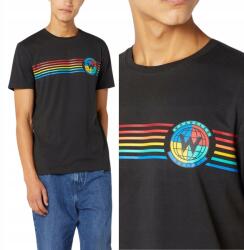 Wrangler fekete póló, kerek nyakkivágás, rövid ujjú, Globe Tee M