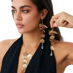  nyaklánc szett fülbevaló arany levelek (k560)