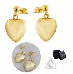 Ulex Premium Ezüst fülbevaló 925-ös finomságú Elegáns arany szívecskék Nőknek Valentin-napra (KT-421Z-KS złote serca)