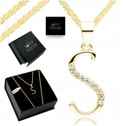 Golden Haus Arany Lánc Medál S Betű 925 Ajándék 5 6 7 8 9 10 15 Születésnapra (złoty naszyjnik łańcuszek stal chirurgiczna)