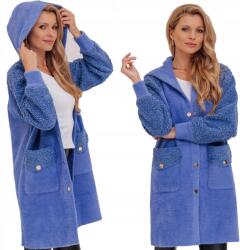 Soprato Meleg Alpaka Bárány Gyapjú Kabát Puha Átmeneti Kék (7187)