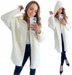 Soprato Klasszikus Meleg Alpaka Kabát Cipzáras Ekrü Színben