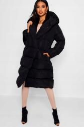 Boohoo KU5103 Boohoo Pihe-puha Kapucnis Kabát Aszimmetrikus (5) M